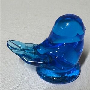 Bluebird of Happiness Signed Leo Ward Blue Glass Bird 1993